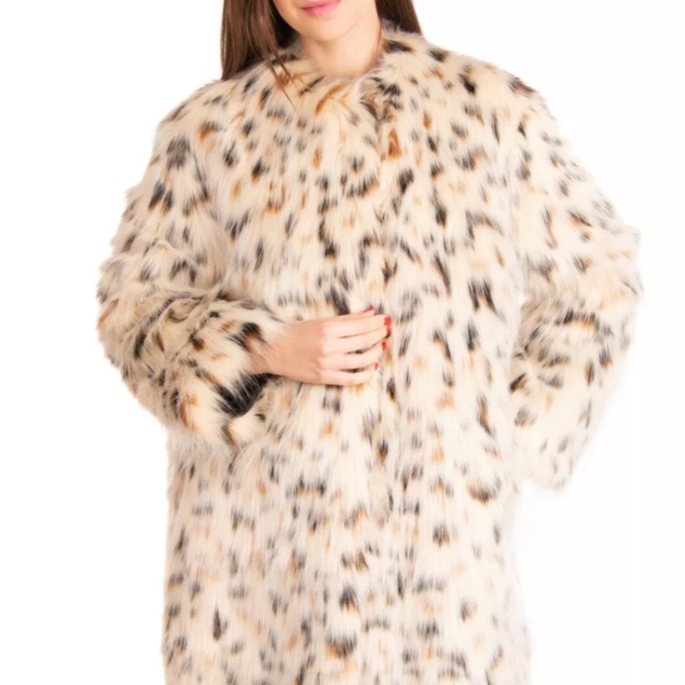 💎MSGM Animal Print Faux Fur Coat Made in Italy💎